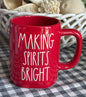 New Rae Dunn red ceramic Christmas mug MAKING SPIRITS BRIGHT