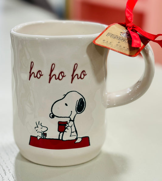 New Rae Dunn x Peanuts Snoopy HO HO HO Christmas mug