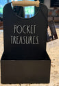 New Rae Dunn 8x5 POCKET TREASURES metal wall hanging storage