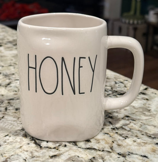 New Rae Dunn white ceramic HONEY coffee mug