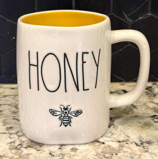 New Rae Dunn white ceramic HONEY 🐝 coffee mug