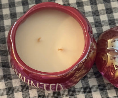 New Rae Dunn berry iridescent ceramic Halloween decor candle decor HAUNTED Pumpkin Berry