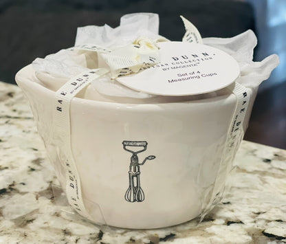 New Rae Dunn white ceramic ICON measuring cup sets