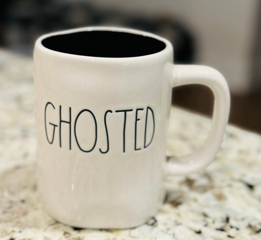 New Rae Dunn ceramic Halloween coffee mug GHOSTED