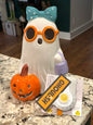 New Ghoulish ceramic light up sunglasses Halloween ghost decor 9x7.5
