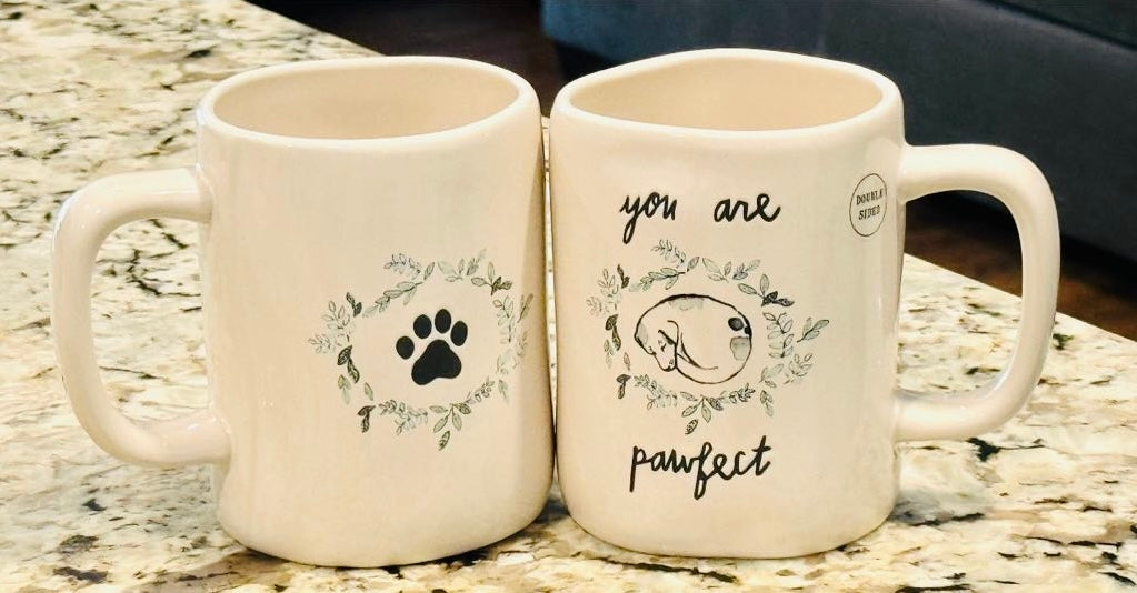 New Rae Dunn white ceramic coffee mug YOU ARE PAWFECT 🐾