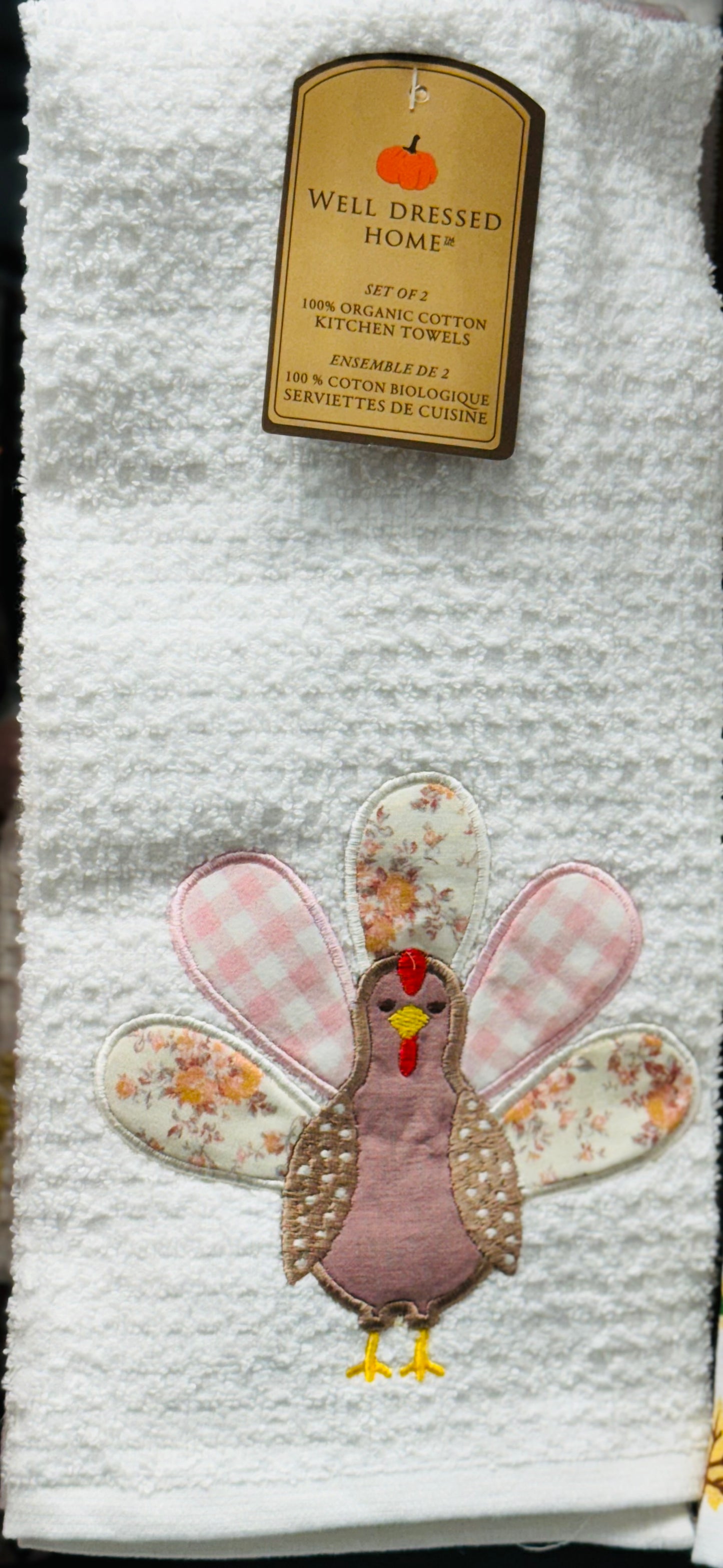 New Well Dressed Home 2-piece pink patchwork Turkey towel set