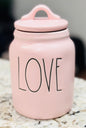 New Rae Dunn pink ceramic baby LOVE canister