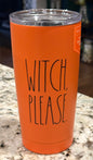 New Rae Dunn orange Halloween 17oz stainless drink tumbler WITCH, PLEASE