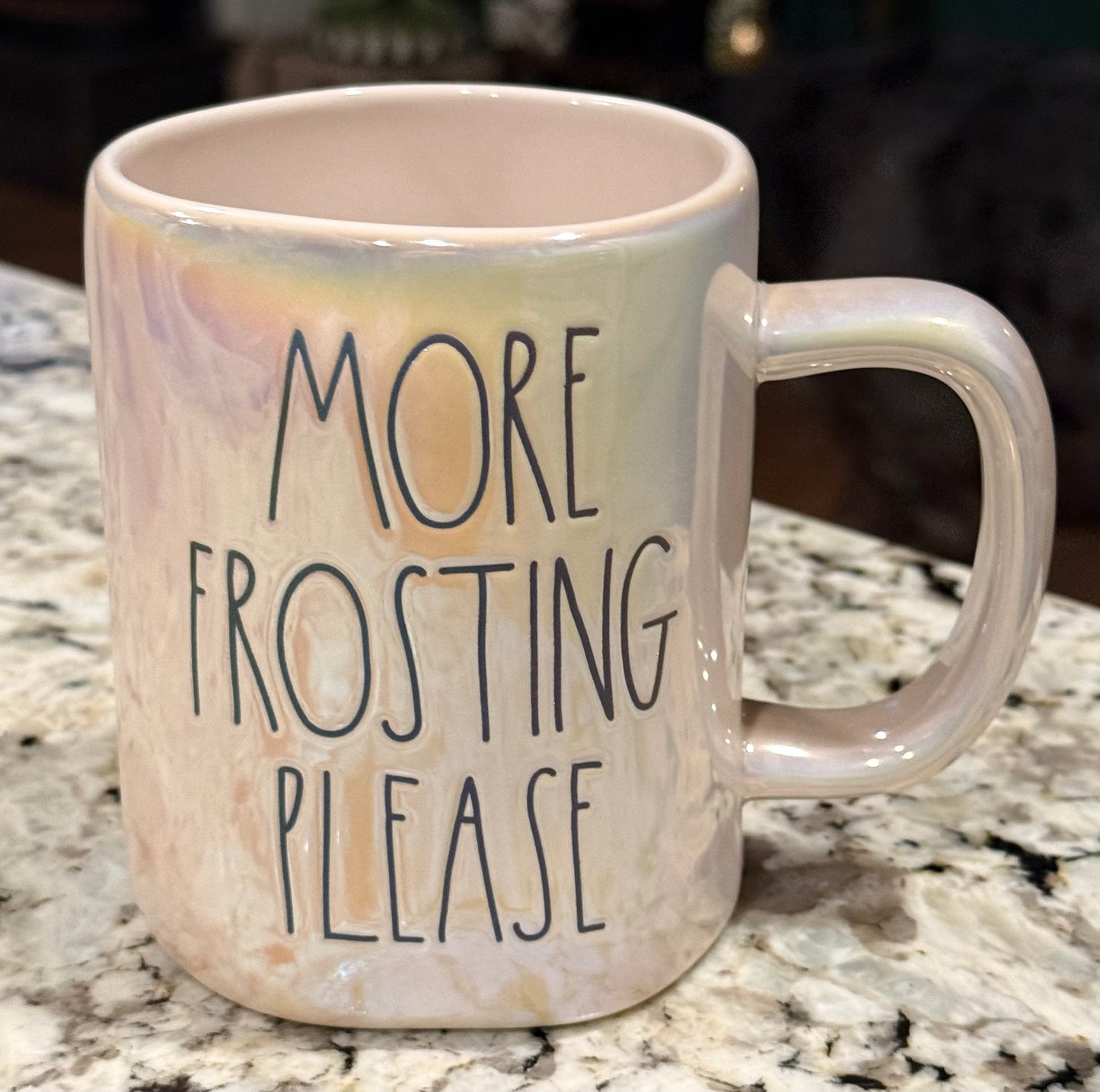 New Rae Dunn white iridescent ceramic MORE FROSTING PLEASE