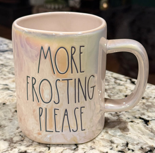 New Rae Dunn white iridescent ceramic MORE FROSTING PLEASE