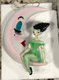 New December Diamonds Halloween decor ornament Bride of Frankie on Moon by Miss Fluff