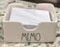 New Rae Dunn ceramic post-it note holder MEMO