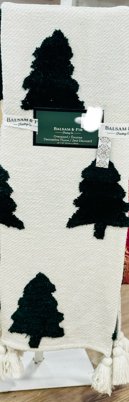 New Balsam and Fir 🌲 Raised Christmas Tree throw blanket 50x70