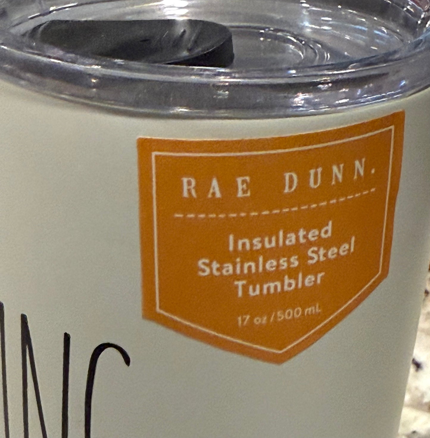 New Rae Dunn cream fall 17oz stainless drink tumbler MORNING PUMPKIN.
