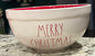 New Rae Dunn white ceramic MERRY CHRISTMAS large mixing bowl