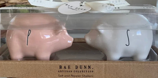 New Rae Dunn ceramic pig salt & pepper shaker set Farmline decor