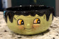 New Joanna Parker ceramic green Frankie face Halloween bowl decor