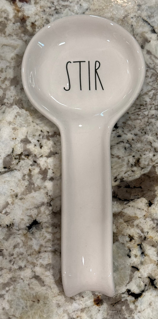 New Rae Dunn white ceramic STIR spoon rest