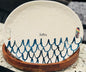 Rae Dunn blue swirl line ceramic SERVE large plater plate