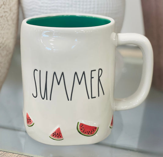 New Rae Dunn white ceramic coffee mug SUMMER 🍉 print