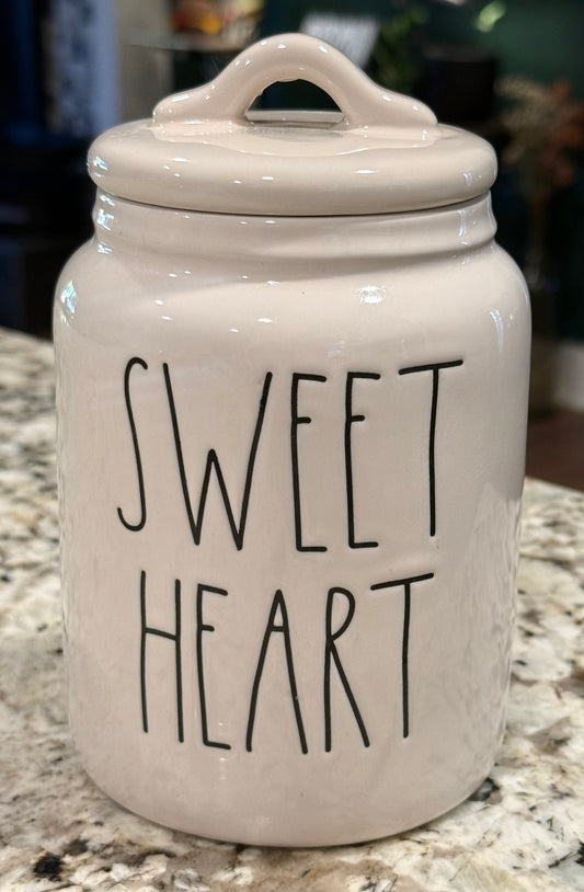 New Rae Dunn white ceramic 6” canister SWEETHEART