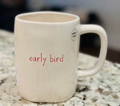 New Rae Dunn white ceramic EARLY BIRD mug