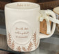 New Rae Dunn white ceramic coffee mug FOR WITH GOD NOTHING SHALL BE IMPOSSIBLE