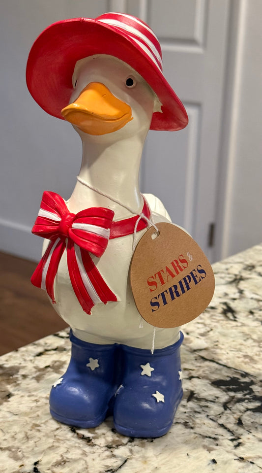 New resin Stars and Stripes 🇺🇸 USA holiday July 4th decor goose 9.5x5.25