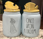 New Rae Dunn Disney Princess blue crown topped canister ONCE UPON A DREAM