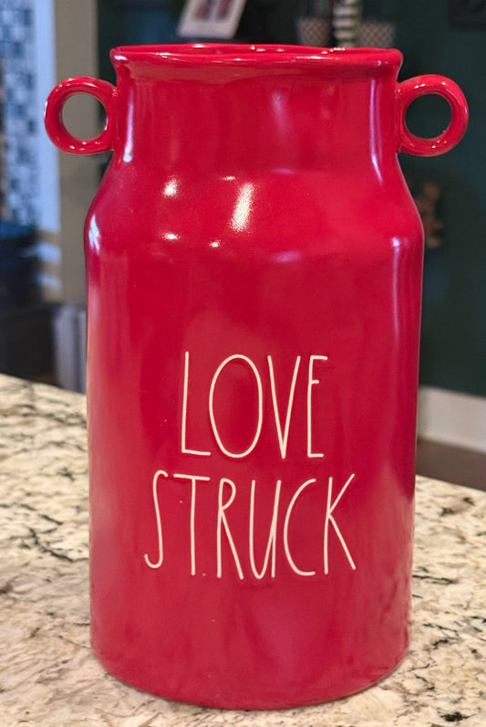 New Rae Dunn red ceramic milk jug vase LOVESTRUCK