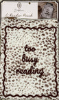 New 8x10 zip close e reader pouch TOO BUSY READING -fits most tablets