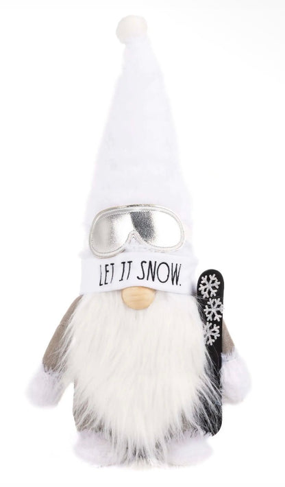 New Rae Dunn Christmas/Winter plush holiday gnome decor LET IT SNOW.