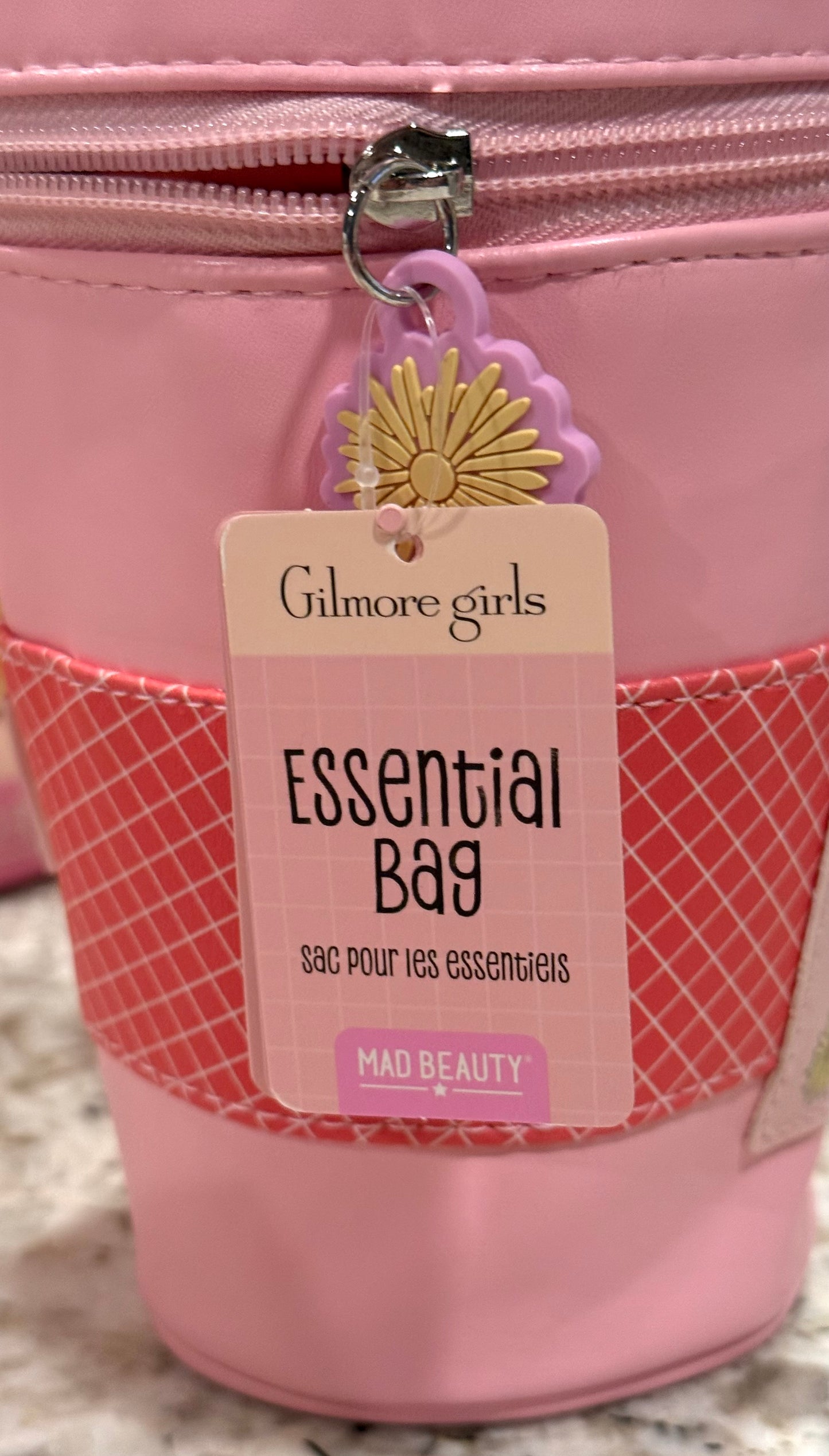 New Mad Beauty The Gilmore Girls pink coffee cup essential accessories zip bag 5x5x8