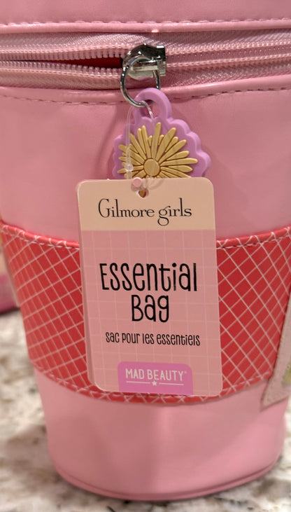 New Mad Beauty The Gilmore Girls pink coffee cup essential accessories zip bag 5x5x8
