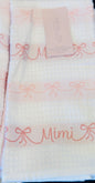 New Rachel Zoe 4-piece pink and white coquette ribbon 🎀 kitchen dish towel set MIMI