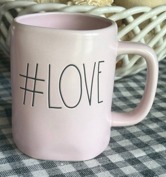 New Rae Dunn pink ceramic coffee mug #LOVE