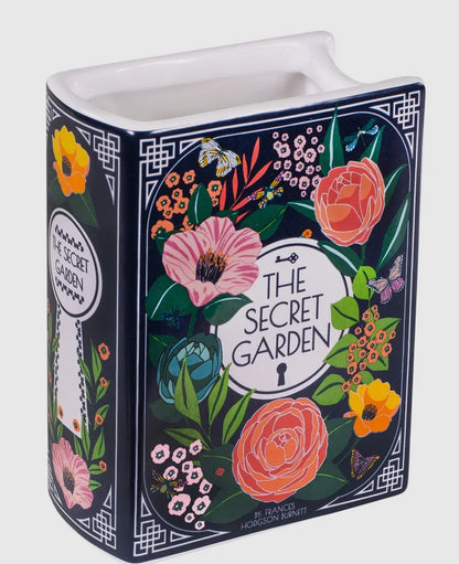 New small Floral ceramic book vase-The Secret Garden