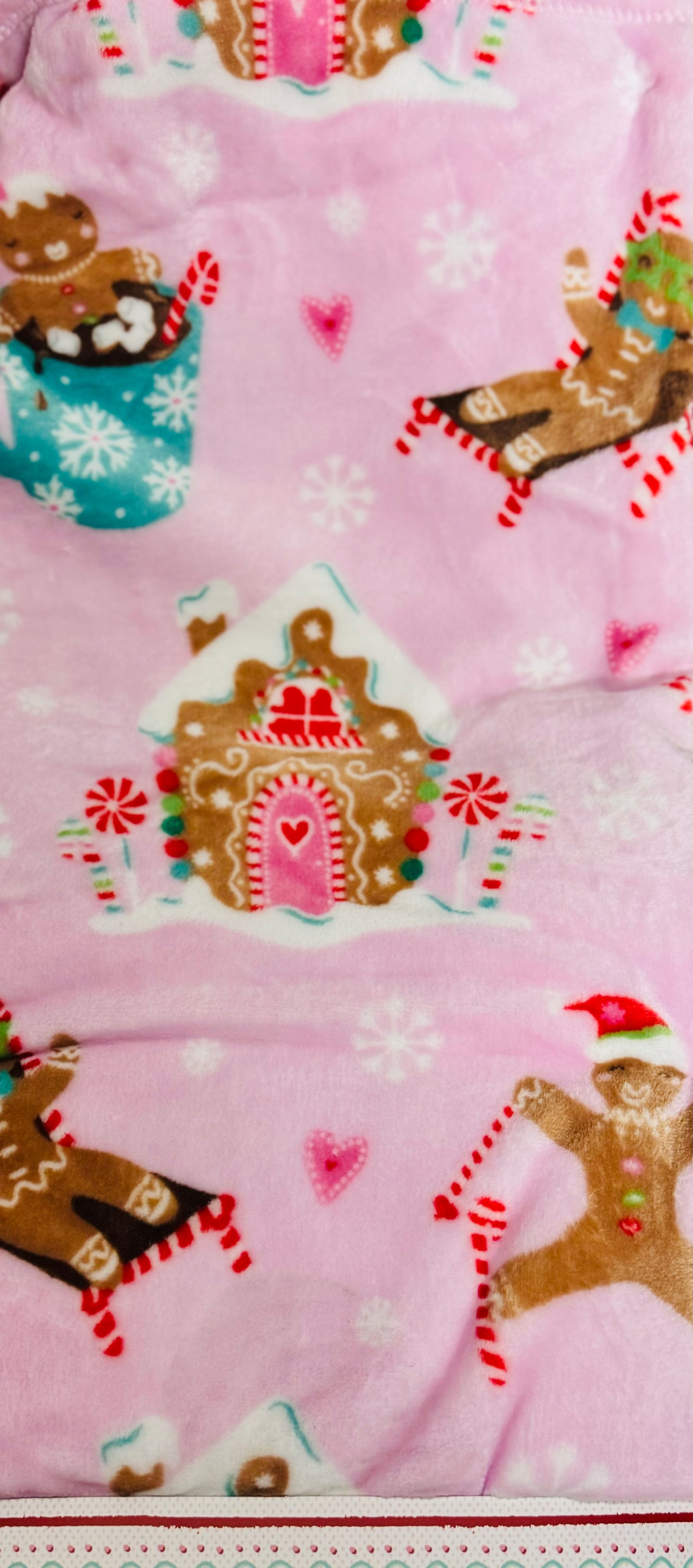 New Sugarplum Dreams 2-piece faux fur gingerbread girl pillow and throw blanket