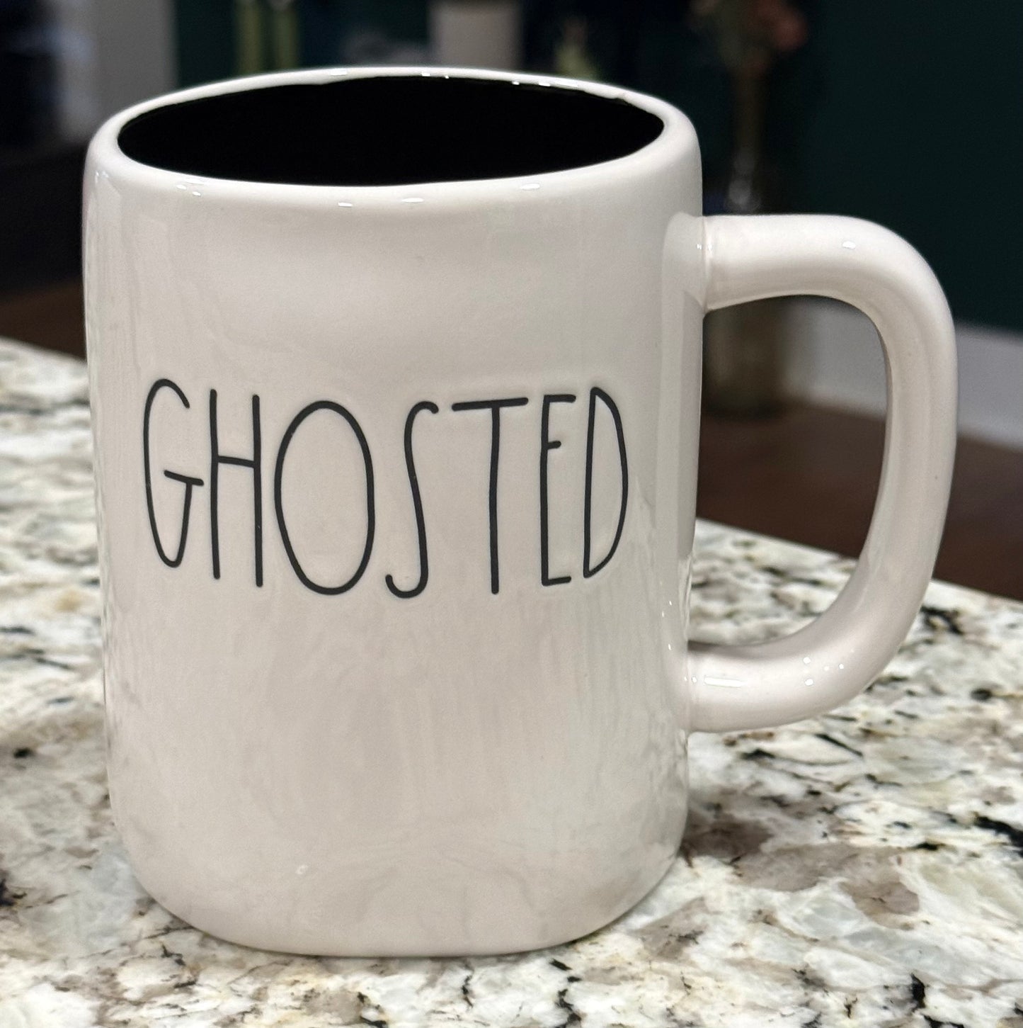 New Rae Dunn white  ceramic Halloween coffee mug GHOSTED
