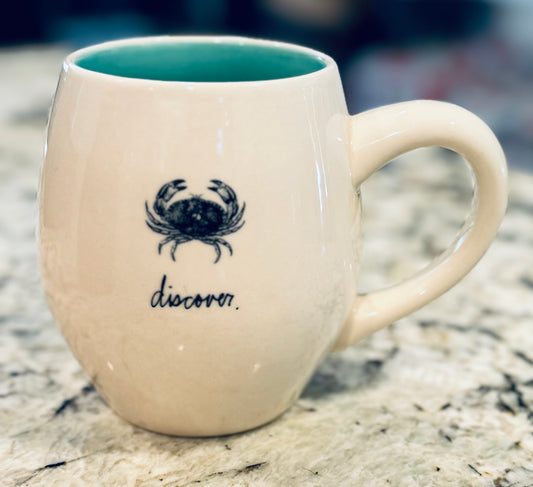 New Rae Dunn white ceramic coffee mug crab Discover.