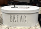 New Rae Dunn white metal BREAD storage lidded container (small) 13.5x5.5x9 only