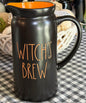 New Rae Dunn black ceramic Halloween decor 9” pitcher WITCH’S BREW