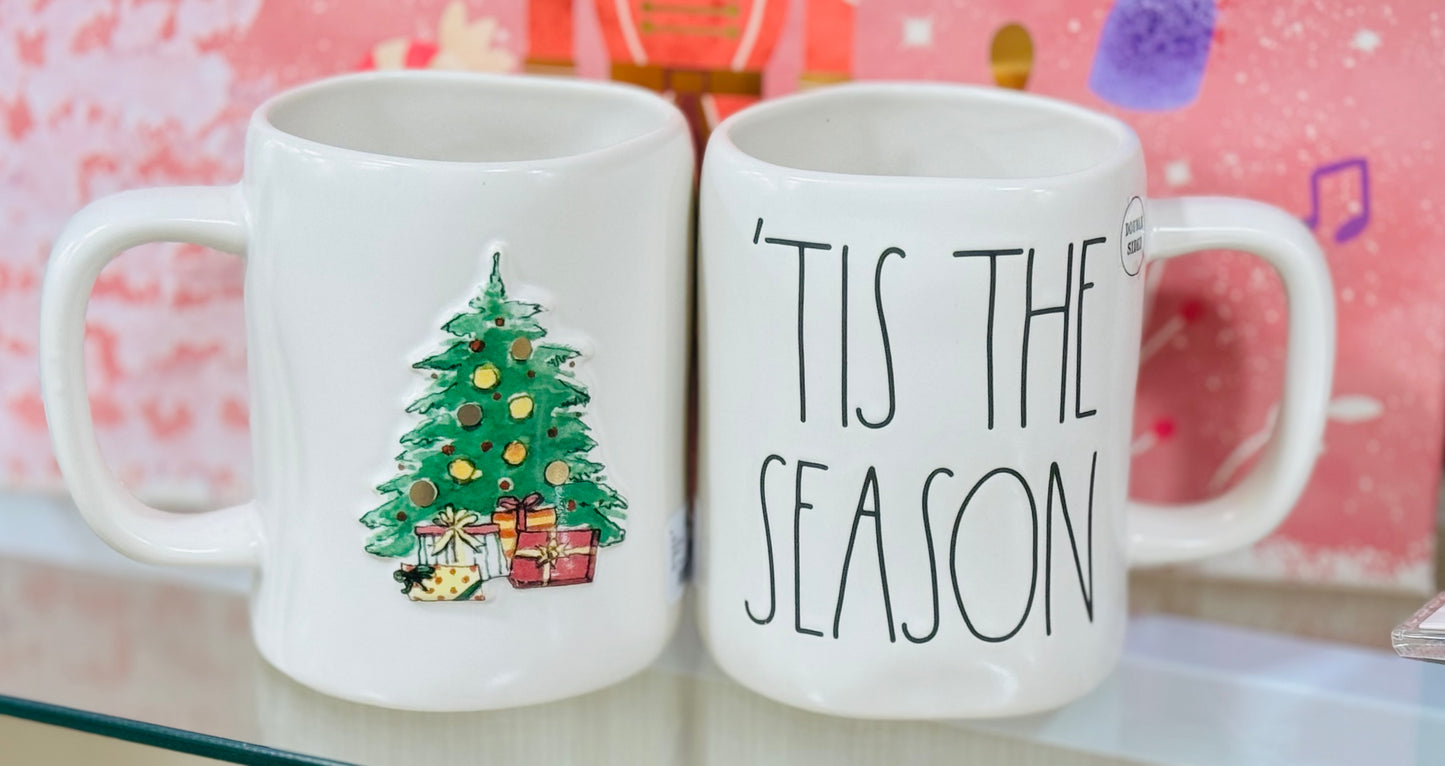 New Rae Dunn white ceramic Christmas coffee mug TIS THE SEASON