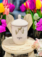 Rae Dunn vintage bunny line Easter decor ceramic SUGAR holder