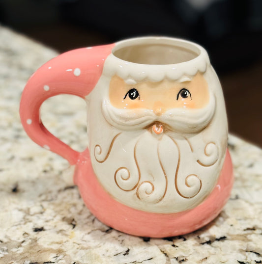 New Joanna Parker pastel ceramic Christmas coffee mug SANTA