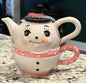 New Joanna Parker pastel snowman pour over teapot Christmas decor set