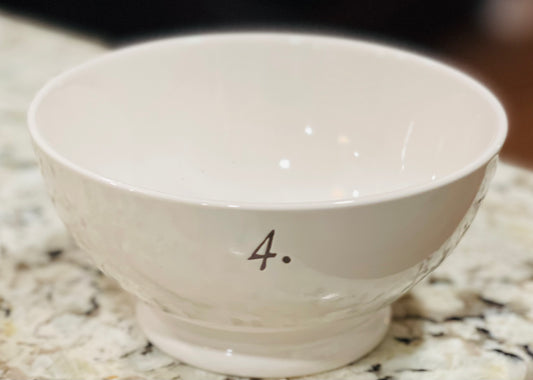 Rae Dunn vintage Number 4 ceramic cereal bowl