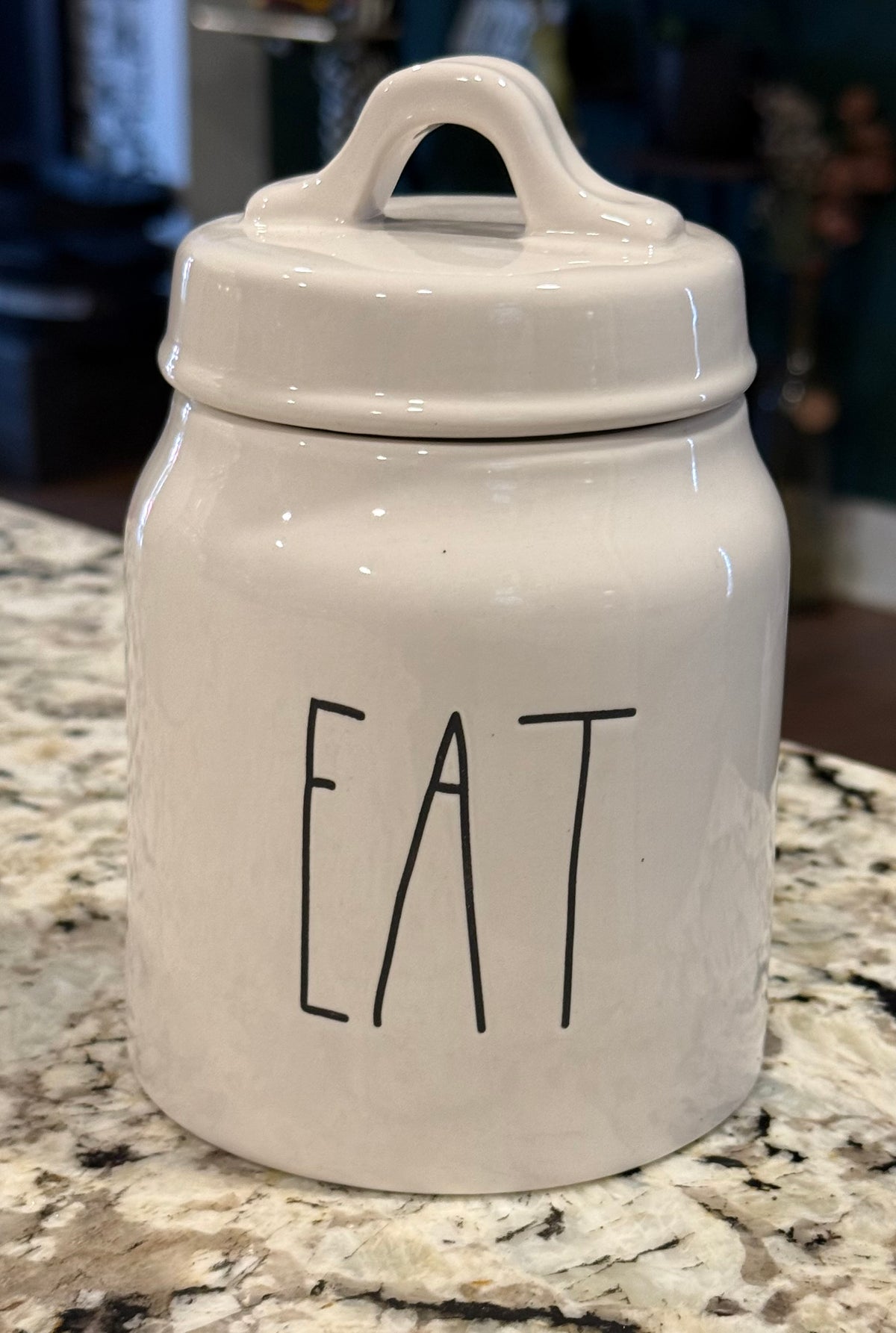 New Rae Dunn white ceramic 6” EAT canister