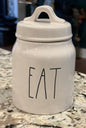 New Rae Dunn white ceramic 6” EAT canister